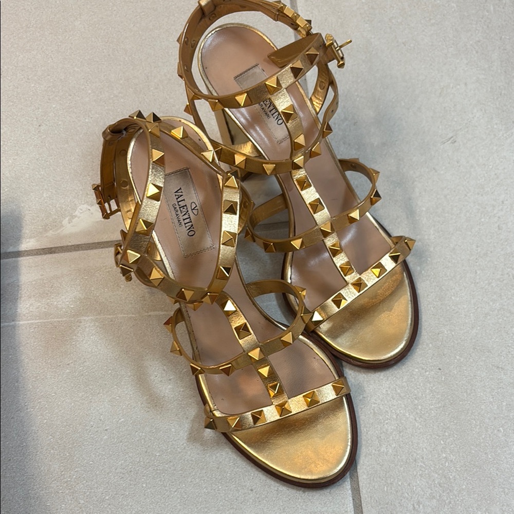 Valentino Gold Metallic Gladiator Sandals